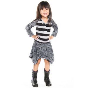Haven Girl Street Style 2pc Striped‎ Top/ Hi-Low Girls Skirt Outfit 10 12 14 Y2K